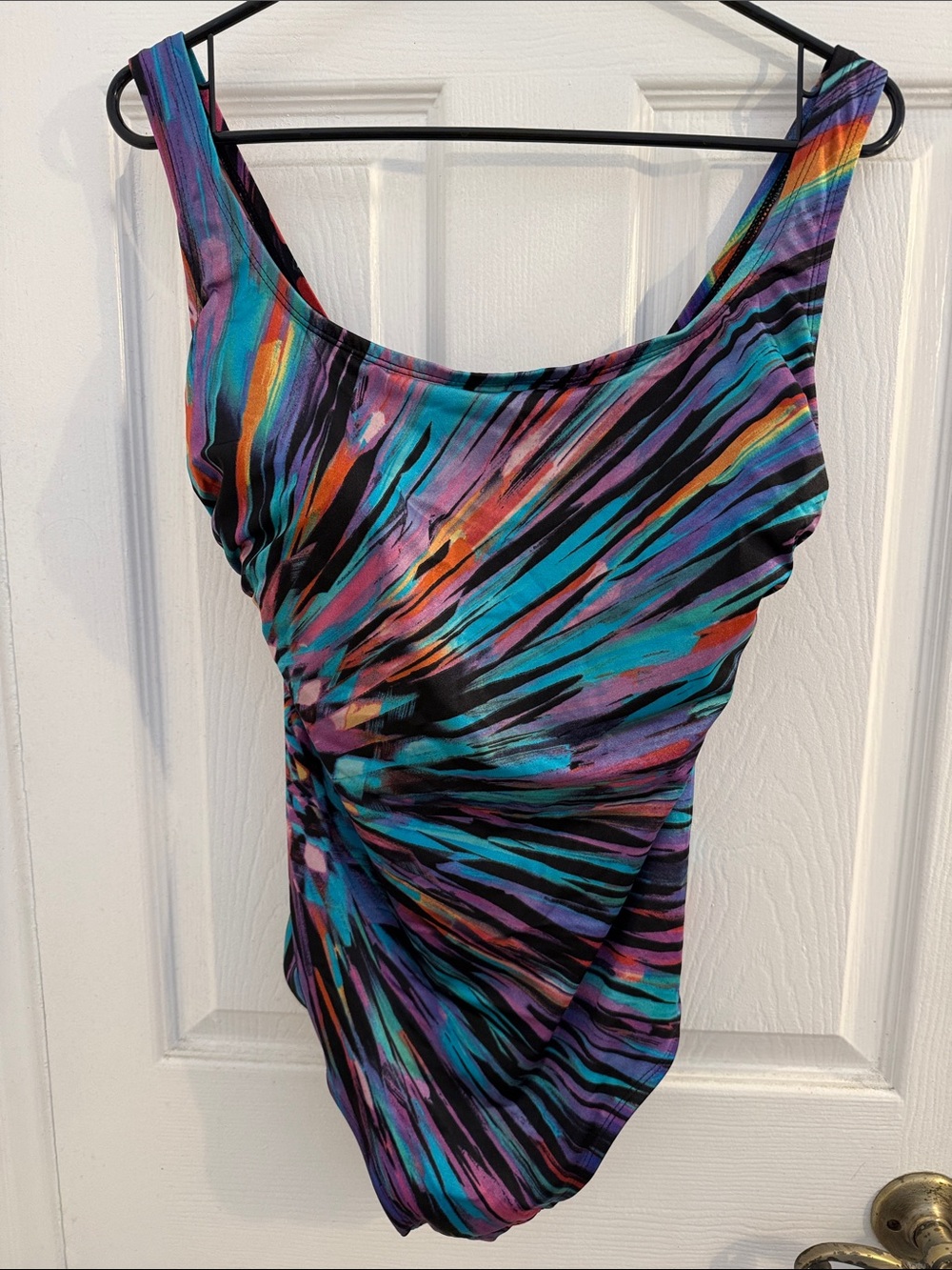 EUC Size 16 Longitude Multicolor Scoop-Back One Piece Swimsuit